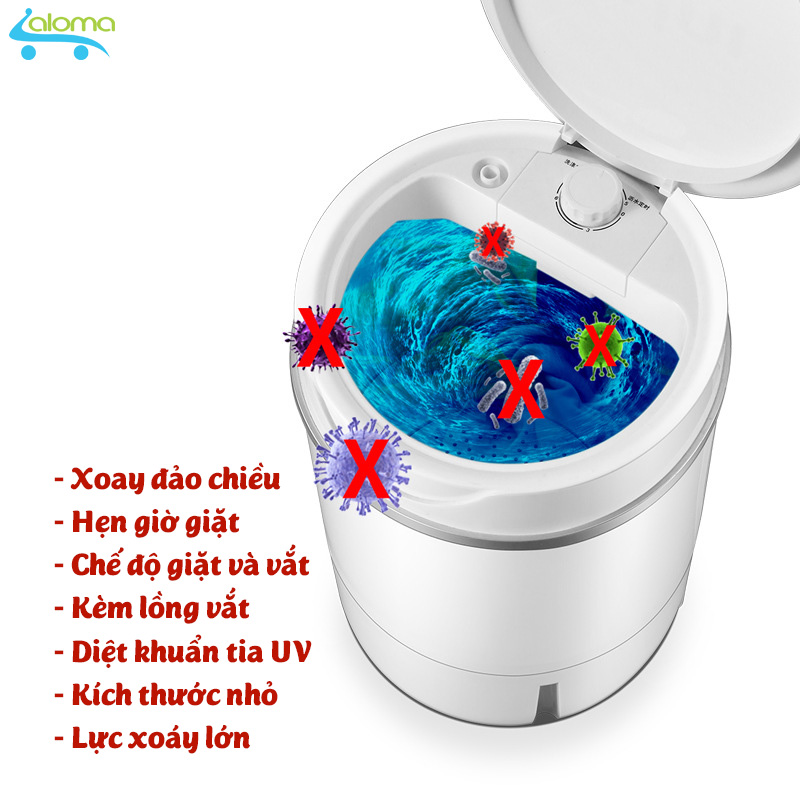 Máy Giặt Mini Đảo Chiều XPB-10 Xoáy Cực Mạnh Giặt 4-5Kg Quần Áo Công Suất Lớn Giặt Đồ Trắng Đồ Em Bé