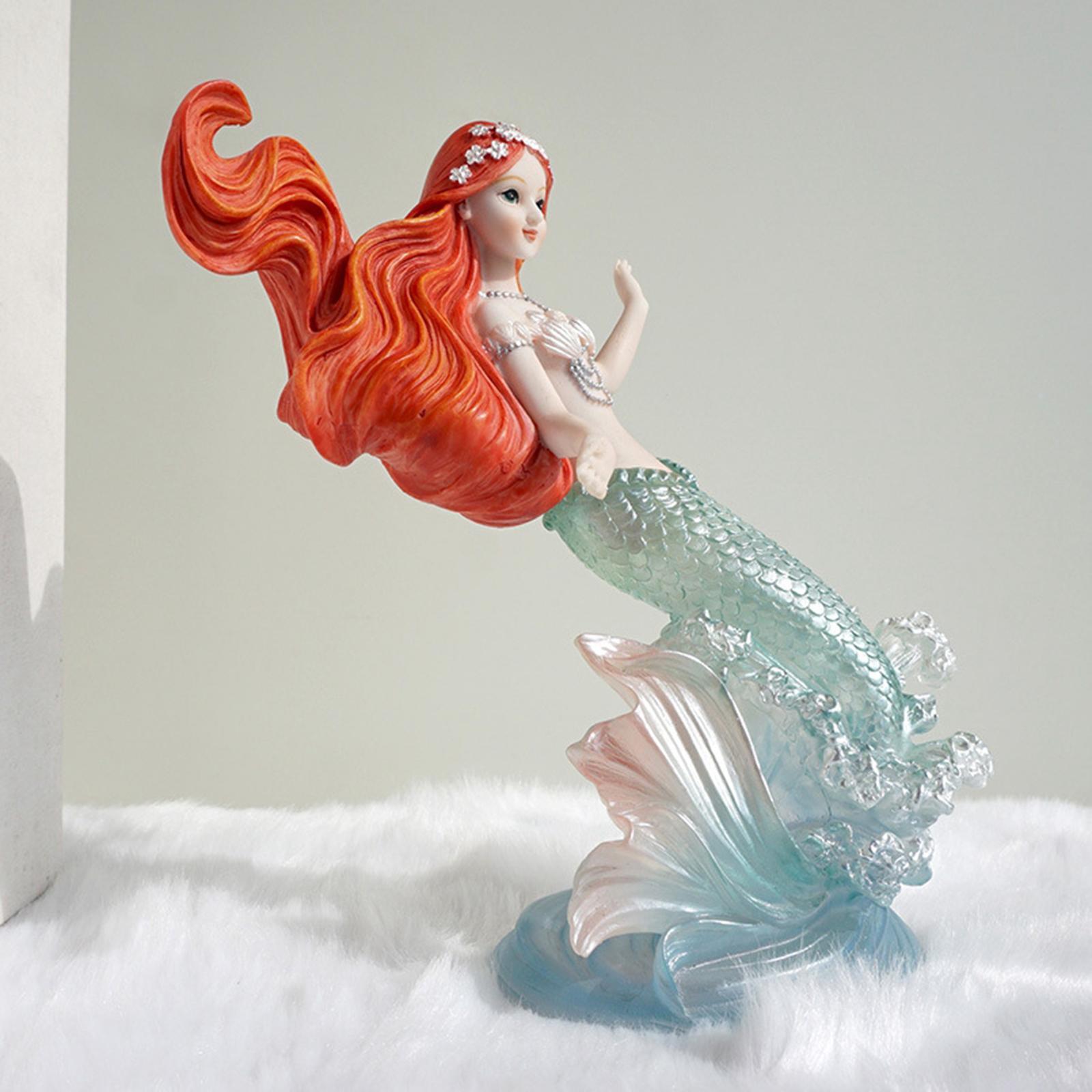 Mermaid Princess Statue Craft Collectible Birthday Gifts for Desk Home Shelf