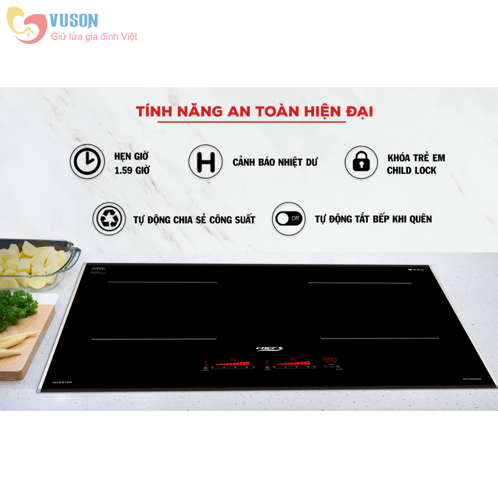 Bếp từ đôi Chefs EH-DIH836 - Hàng chính hãng