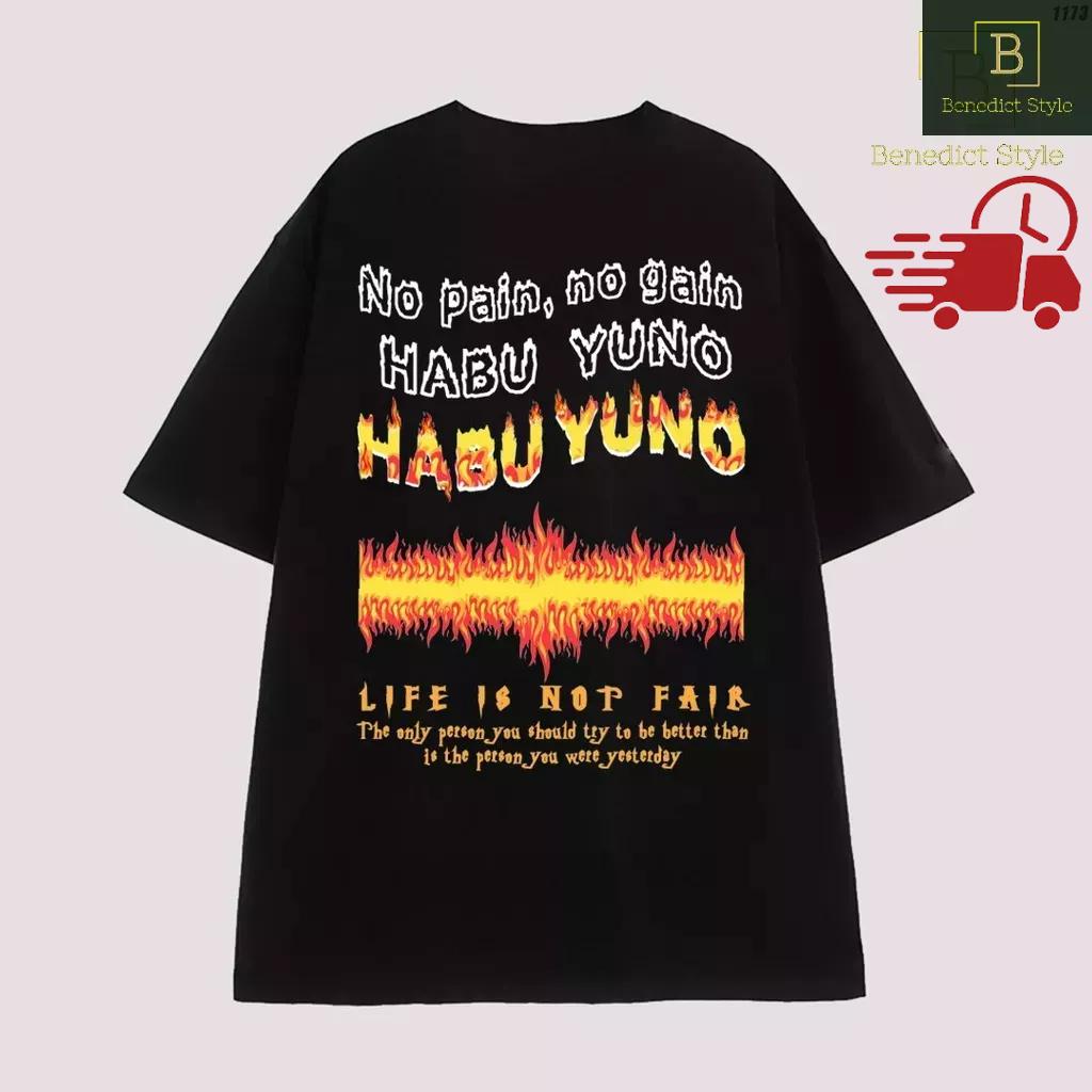 HABU YUNO áo thun tay lỡ unisex phom rộng