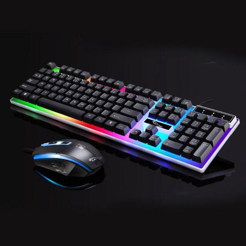 Bộ Bàn Phím Và Chuột Chơi Game Có Đèn Led Cầu Vồng Cho Ps4 Xbox One
