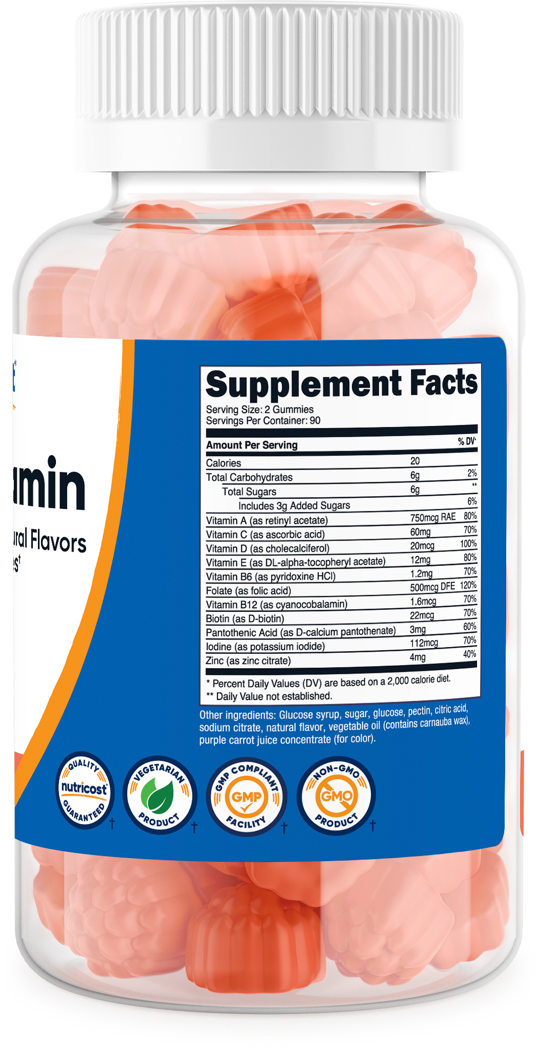 Nutricost Multivitamin Gummies with Zinc &amp; Lodine (180 VIÊN MỀM) - Bổ Sung Các Loại Vitamin và khoáng Chất Quan Trọng Cho Cơ Thể