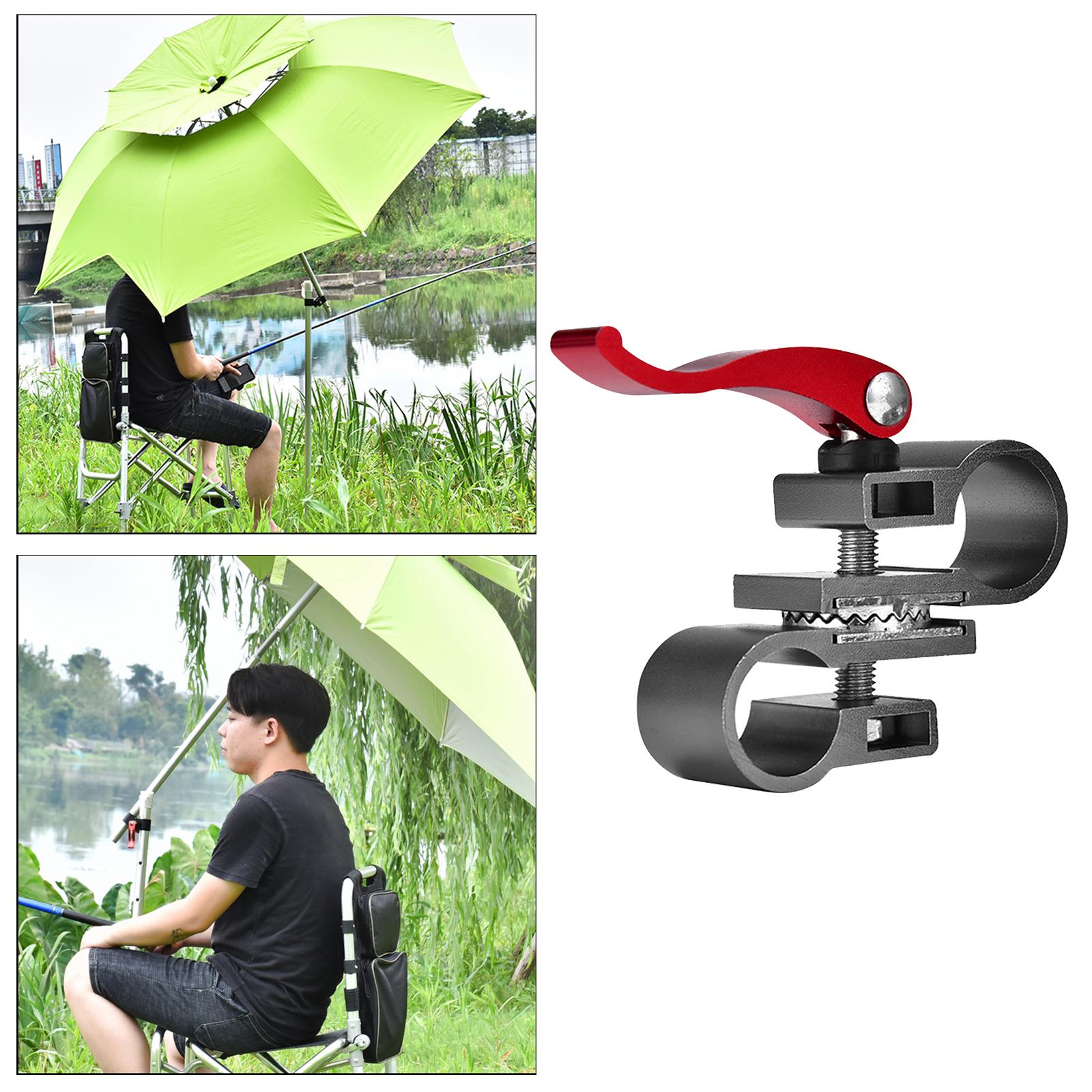 2xHeavy Duty Fishing Umbrella Holder Fixed Clip Brackets Mount Accessories Grey