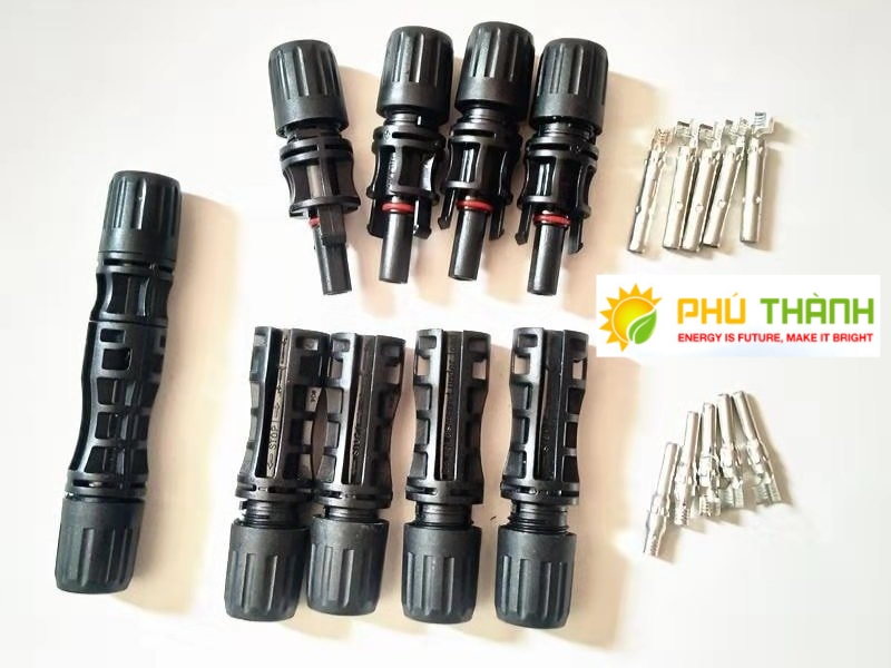 Jack kết nối MC4 1500V Khóa chống mở đực cái kèm 2 lõi dùng cho năng lượng mặt trời Solar