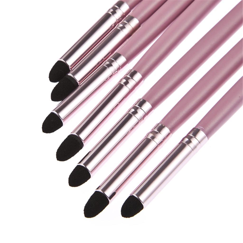 2X Double-end Makeup Brush Sponge Eye Shadow Brush Lip Lipline Brush Pink