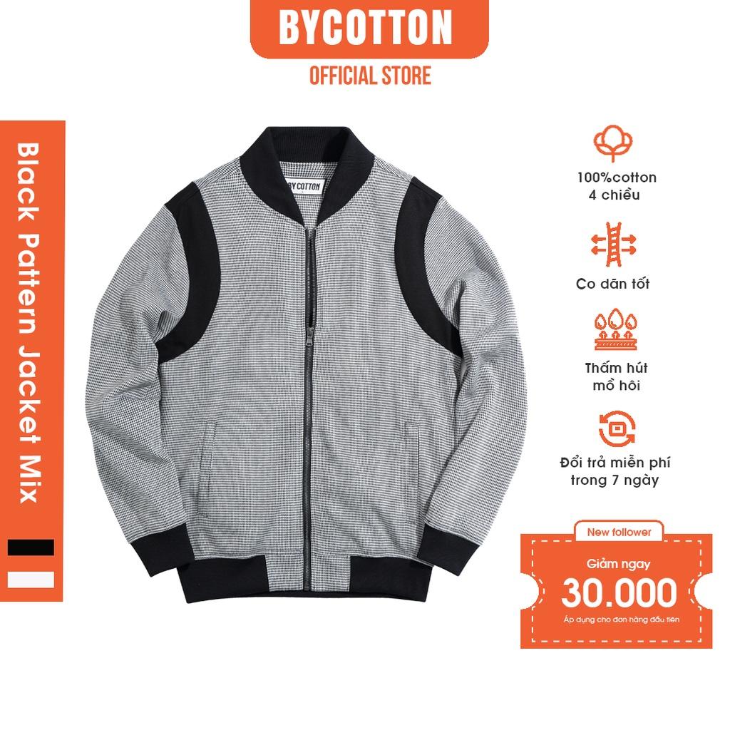 Áo Khoác Nam Họa Tiết Caro Nhí BYCOTTON Jacket Bomber Black Pattern Mix