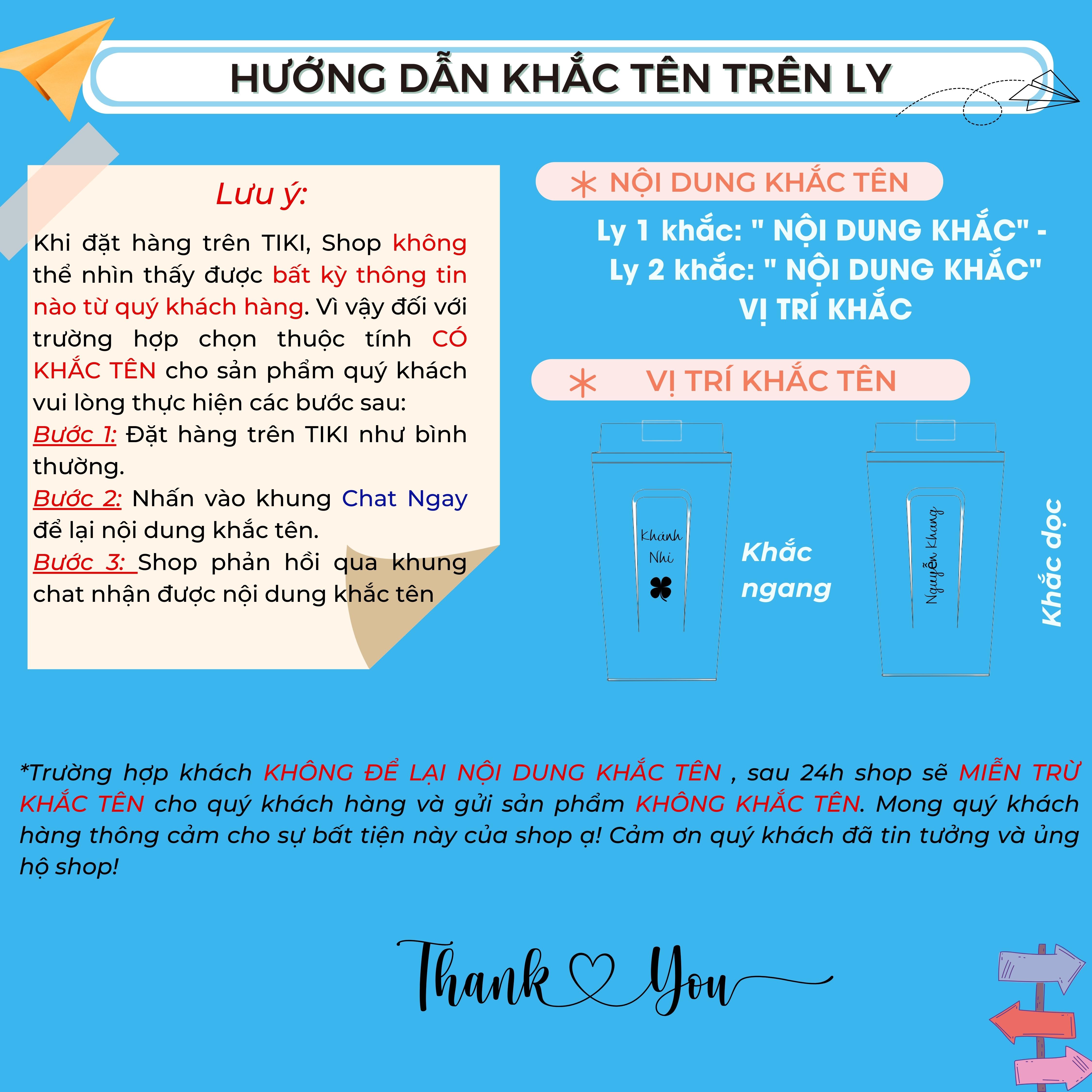 Ly Giữ Nhiệt Khắc Tên LGN032 400ml - 3 màu