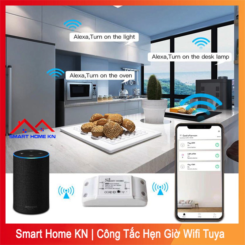 Công tắc thông minh wifi điều khiển từ xa hẹn giờ bằng điện thoại - Smart Home KN