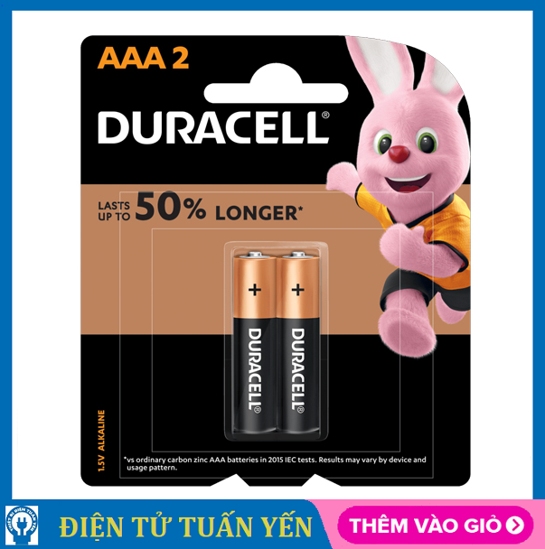 Pin AAA 1.5v Alkaline ( Pin Kiềm ) Duracell MN2400 LR03 AAA2 - Vỉ 2 viên