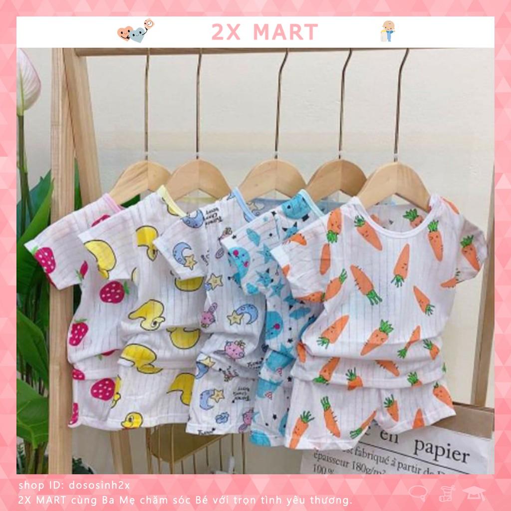 Bộ cộc tay cho bé trai cotton giấy cài vai