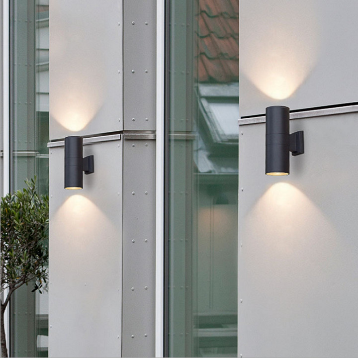 Đèn tường rọi 2 đầu dùng trong nhà hoặc ngoài trời cỡ to Ø 90x260mm