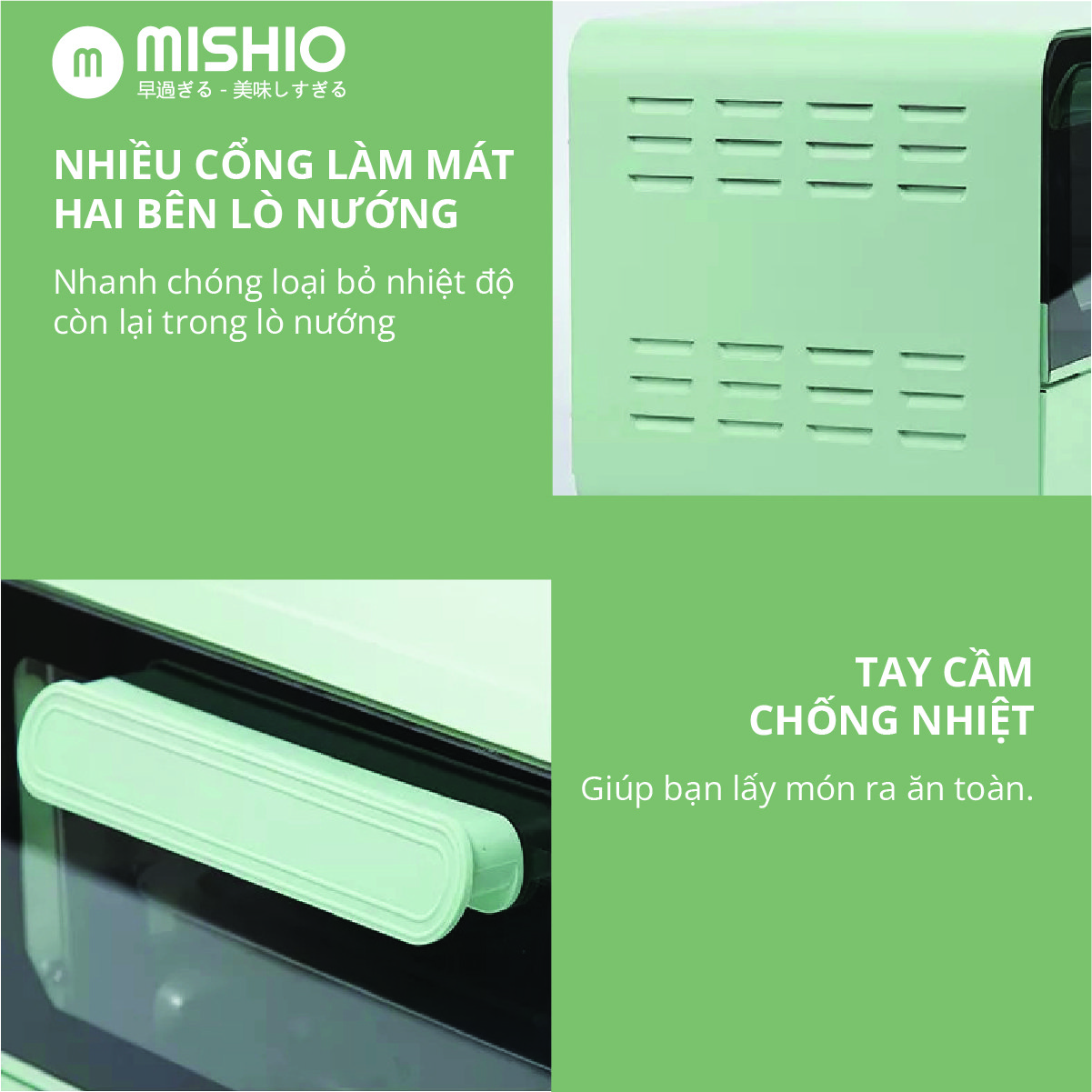 Lò nướng 12L Mishio MK342 - Hàng chính hãng