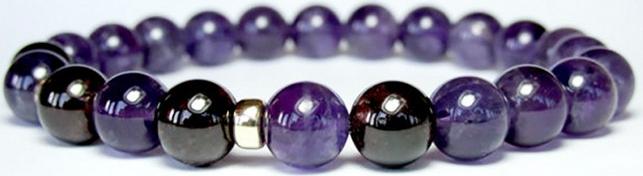 Lắc Tay nam Thạch Anh Tím mix Garnet