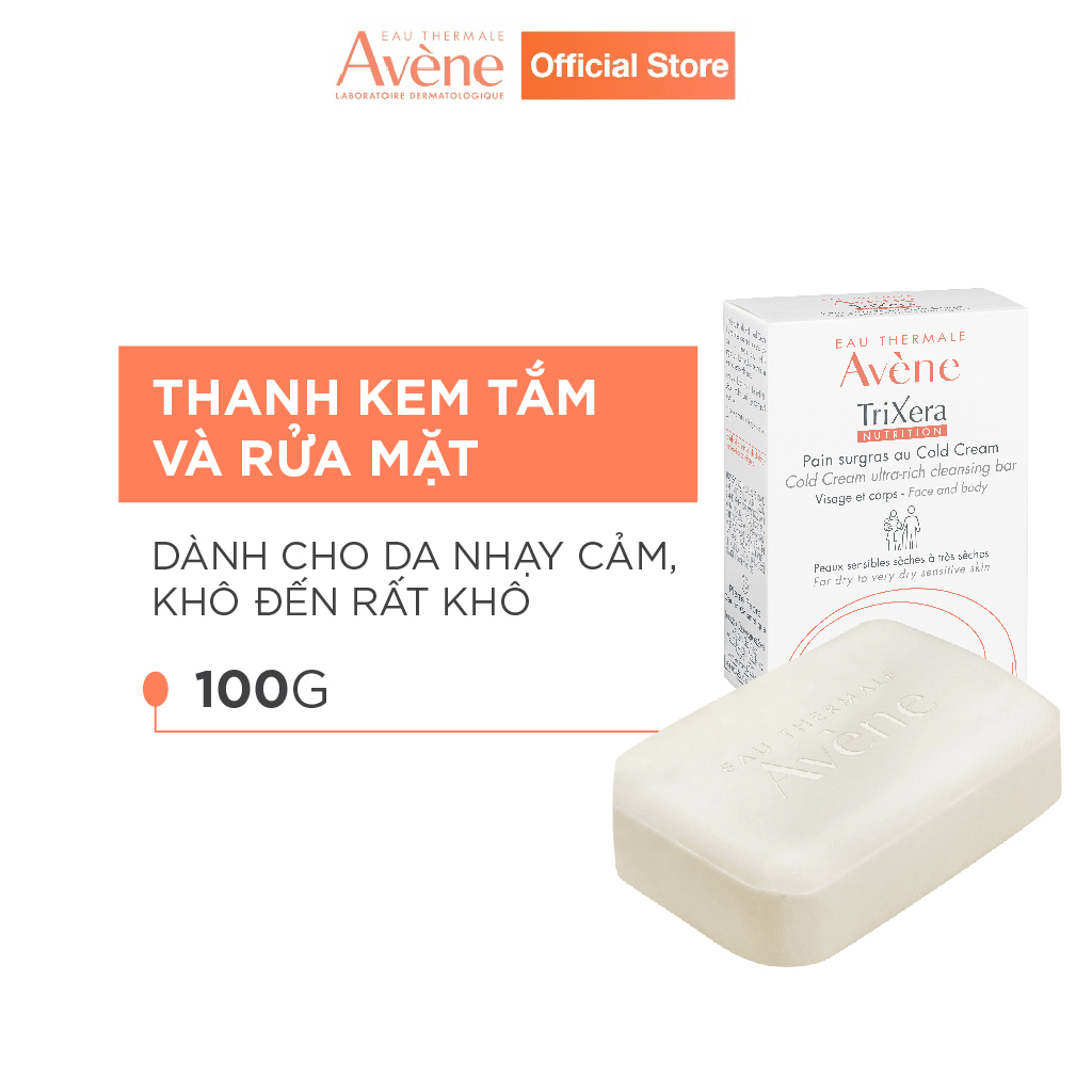 Thanh kem tắm và rửa mặt dành cho da khô nhạy cảm AVÈNE COLD CREAM CLEANSING BAR 100g