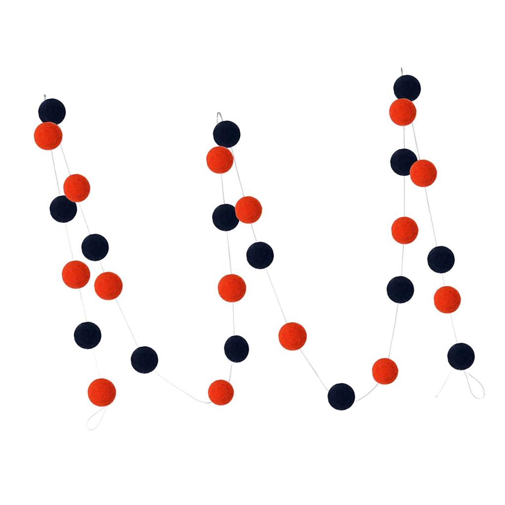 2 Meters 30pcs Wool Felt Pom Pom Balls Garland Hanging Decorations