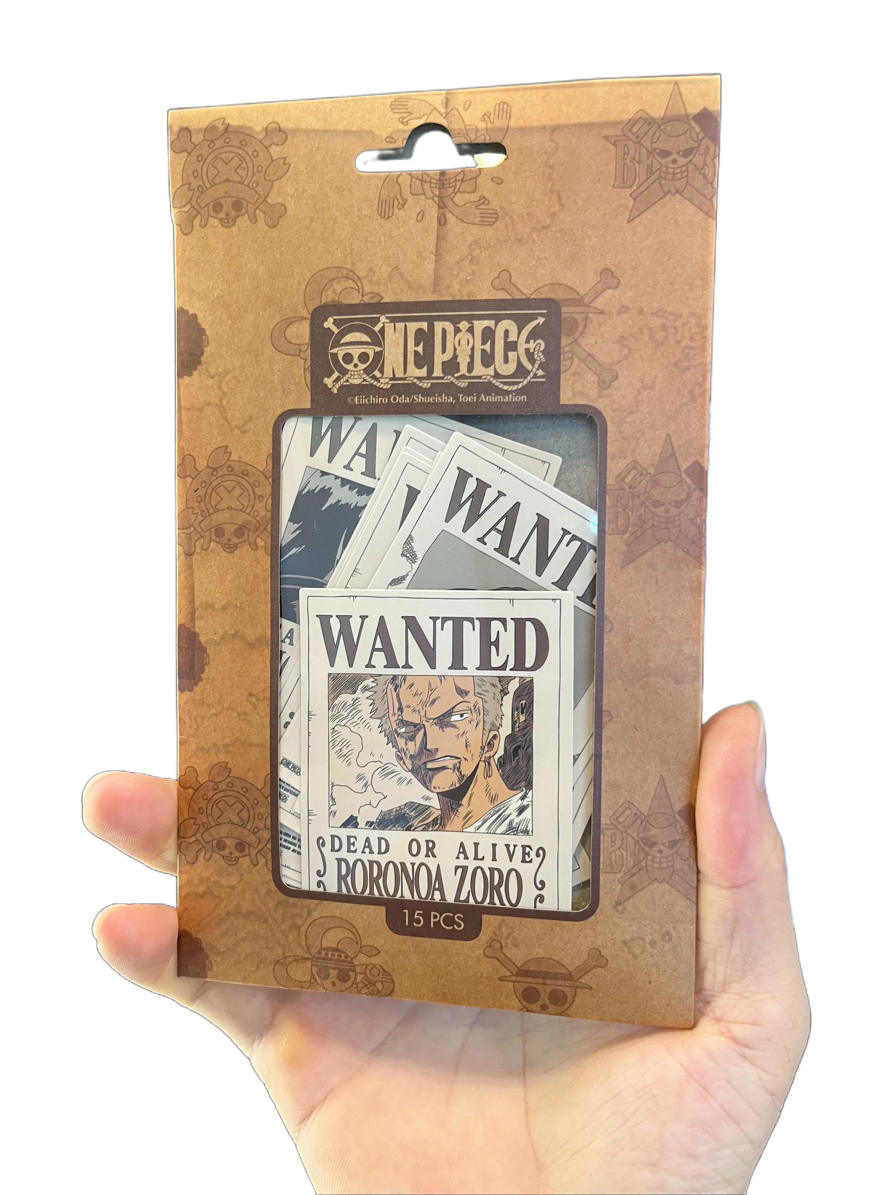 Bộ 15 Sticker Wanted One Piece - Sản Phẩm Có Bản Quyền, Sản xuất Bởi Teenbox