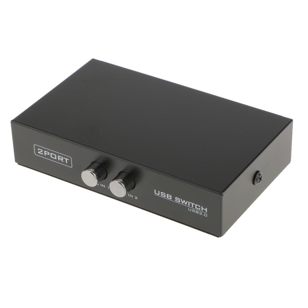 USB 2.0 Mini Sharing Switch Box Hub Dual Port For PC Scanner Printer