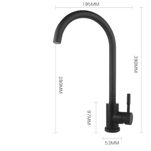 Vòi rửa bát inox 304 nóng lạnh màu đen cao cấp VRB23 - tặng đôi dây inox