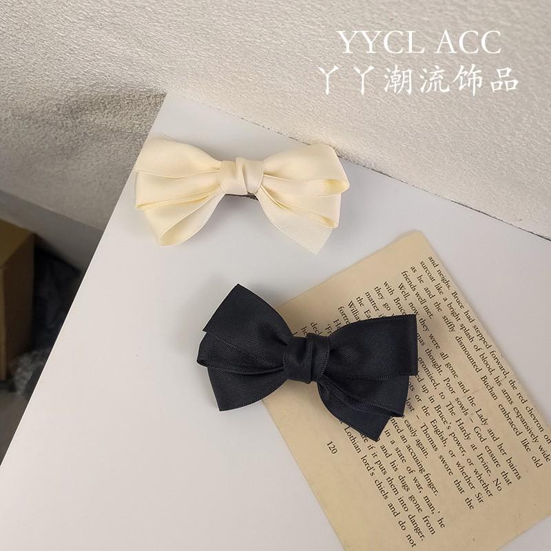 Kẹp nơ trơn phong cách retro đơn giản tiểu thư Hàn Quốc 7cm Tatitava