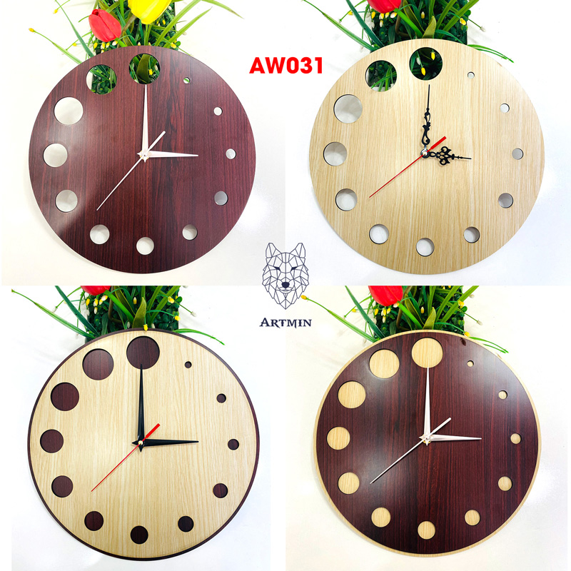 AW031 - Đồng Hồ Gỗ Decor Trang Trí Nhà Cửa – Đồng Hồ Treo Tường Độc Lạ