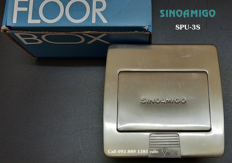 Ổ cắm điện âm sàn Sinoamigo SPU-3S inox màu bạc nhập khẩu chính hãng