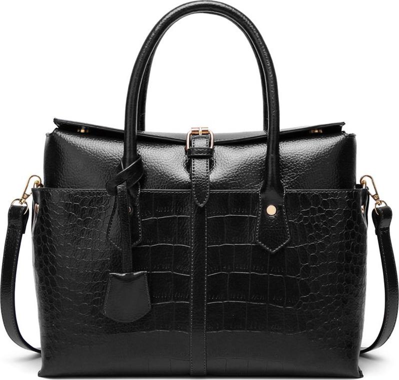 Europe Boutique Ladies's Handbag Plaid Textured Leather