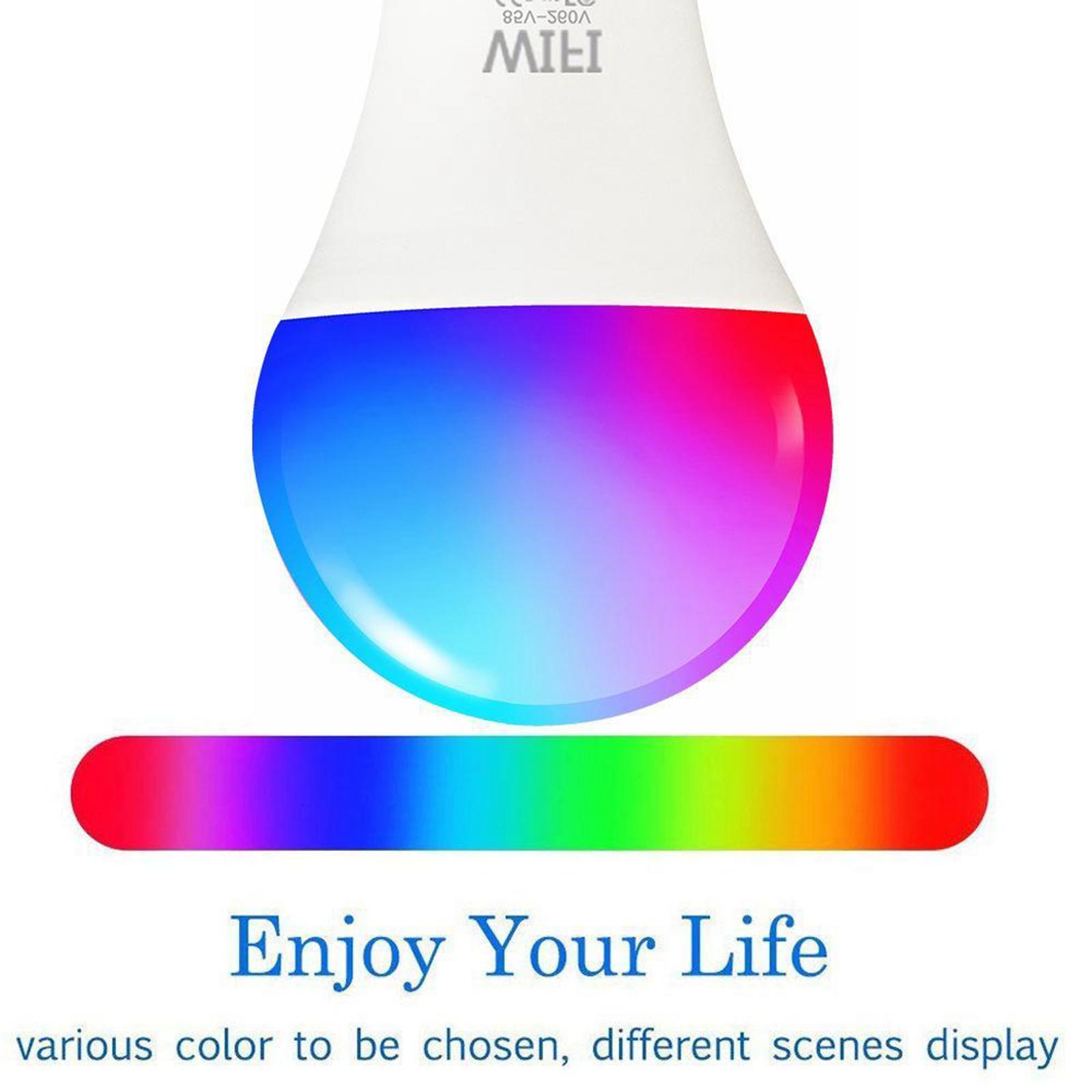 WiFi Smart Light Bulbs Dimmable LED E27 Control/Google Home/Alexa