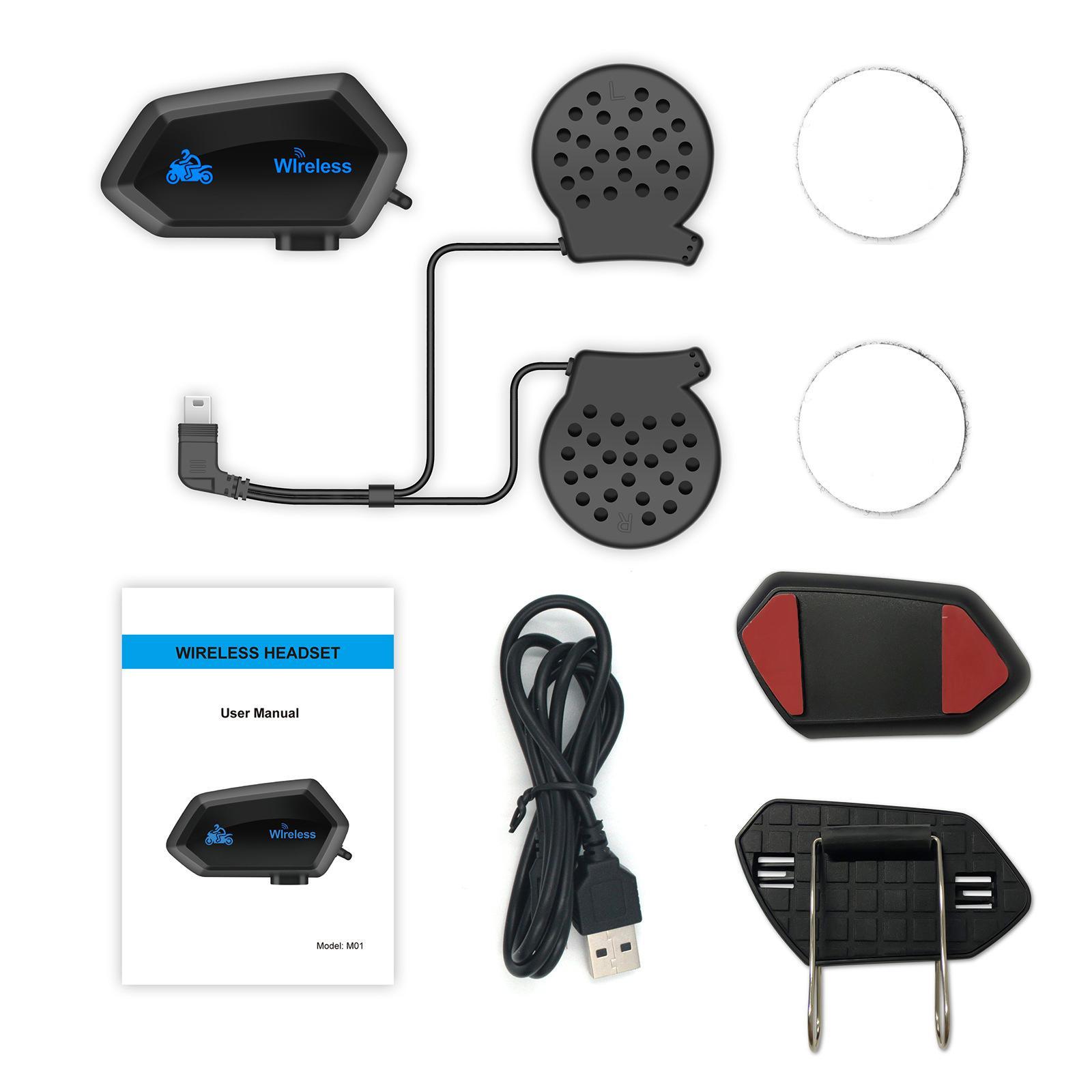 Motorcycle Bluetooth Headset Waterproof Connect to Interphone for Helmets Snowboarding