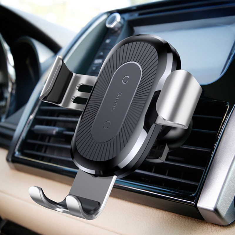 Giá đỡ kiêm Sạc không dây Qi cho ô tô xe hơi Baseus Vacuum 2 in 1 hỗ trợ sạc nhanh cho điện thoại smartPhone (chuẩn Qi, kèm giá đỡ Gravity,10W) - Hàng chính hãng