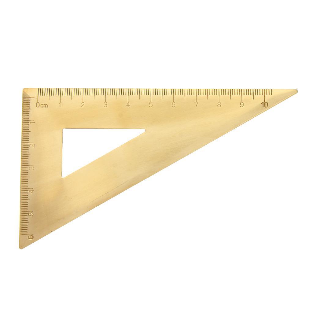 2xMini Brass Math Geometry Ruler Jewelry Measuring Tool Right Triangle