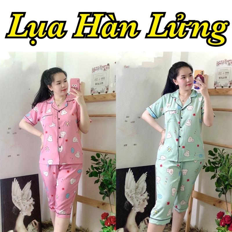 Đồ Bộ Pijama Mặc Nhà Lụa Hàn Lửng Đồ Bộ Nữ Đồ Bộ Mặc Nhà _ Tay Ngắn Quần Lửng ( Form từ 40kg đến 75kg )