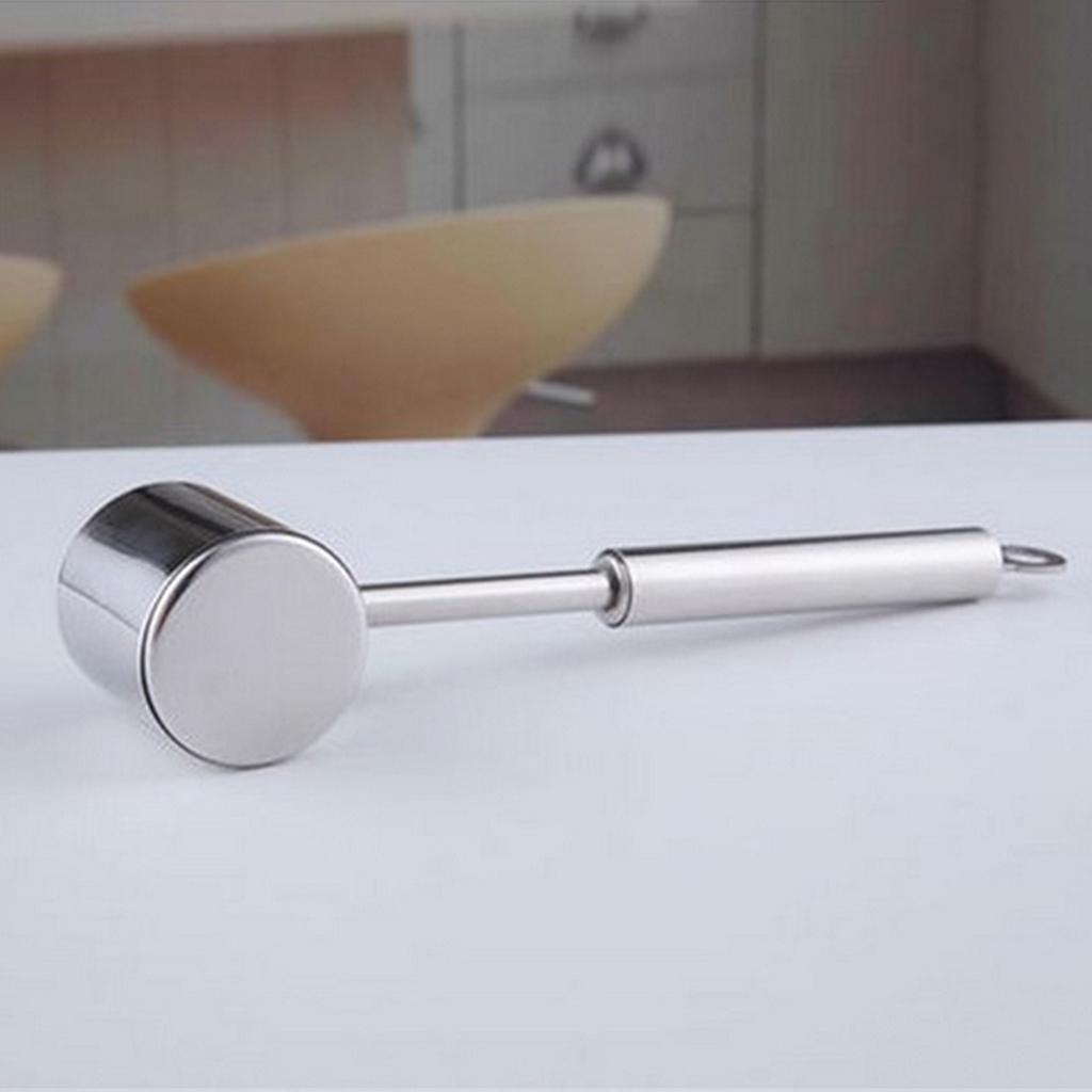 Stainless Steel Kitchen Meat Tenderizer Mallet Steak Cutlet Beef Hammer Tool