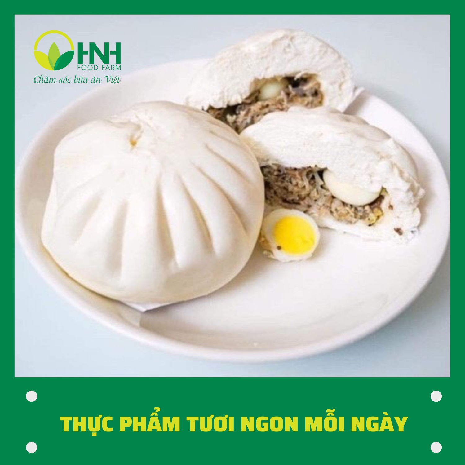 05 túi Bánh bao 2 trứng - HNH Food Farm