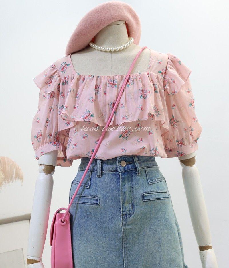TOBE1SHOP Áo sơ mi nữ mùa hè 2023 Áo sơ mi búp bê cổ vuông