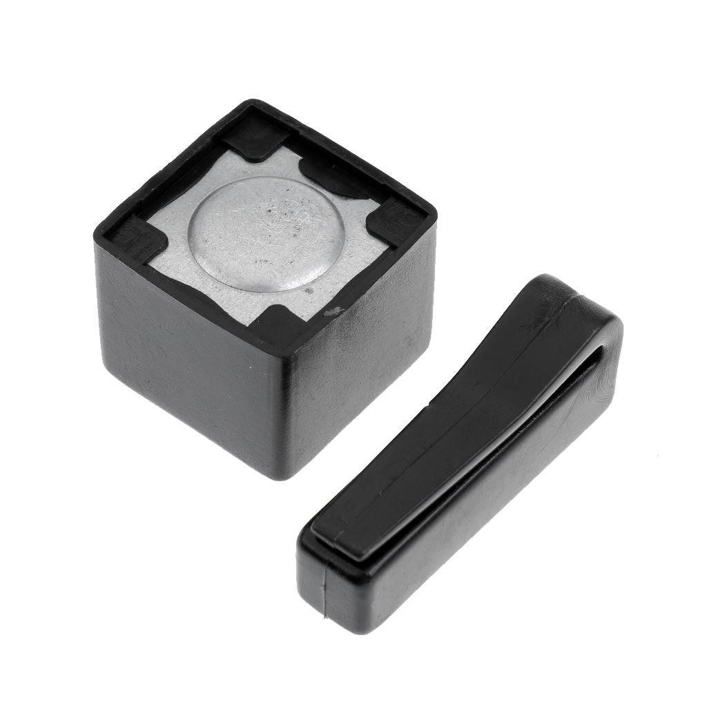 2 Pieces Billiards Accessories Magnetic Pool Cue Chalk Holder with Belt Clip