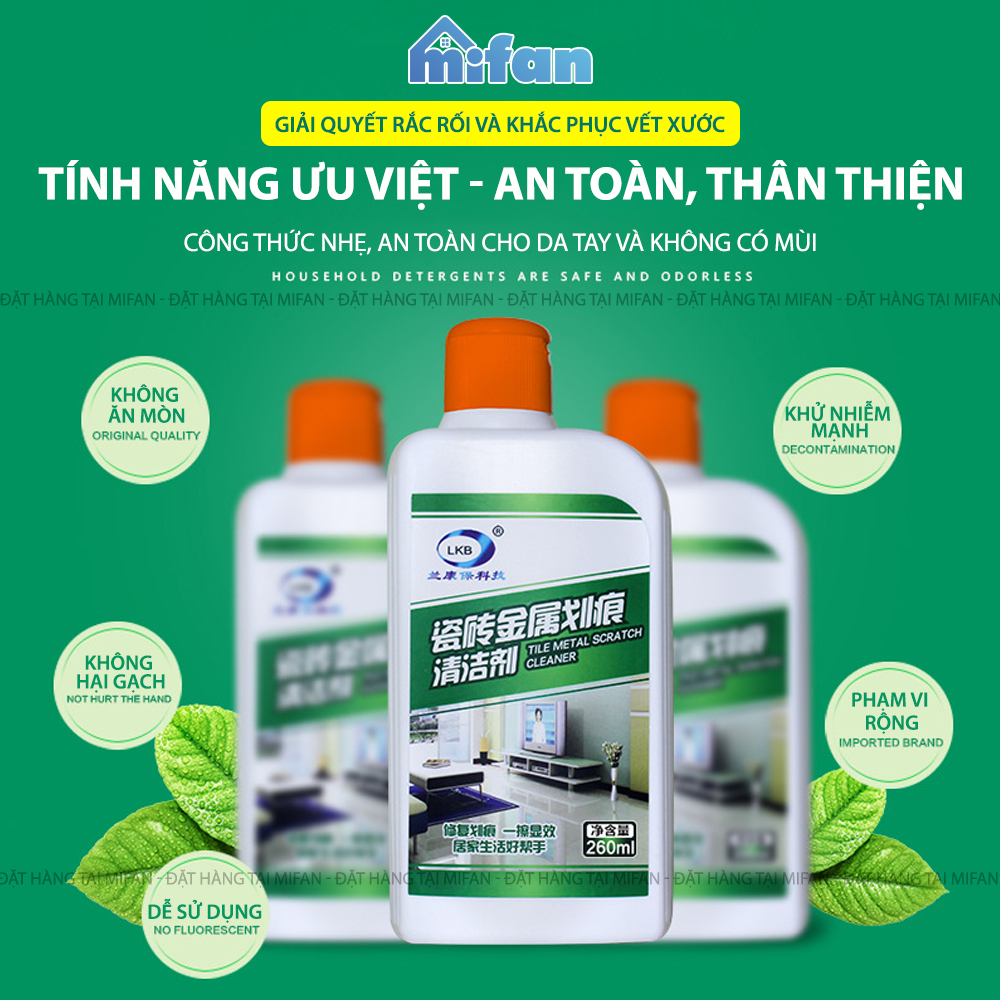 Dung Dịch Làm Sạch Vết Xước Sàn Gạch LKB 260ml - Hàng Chính Hãng