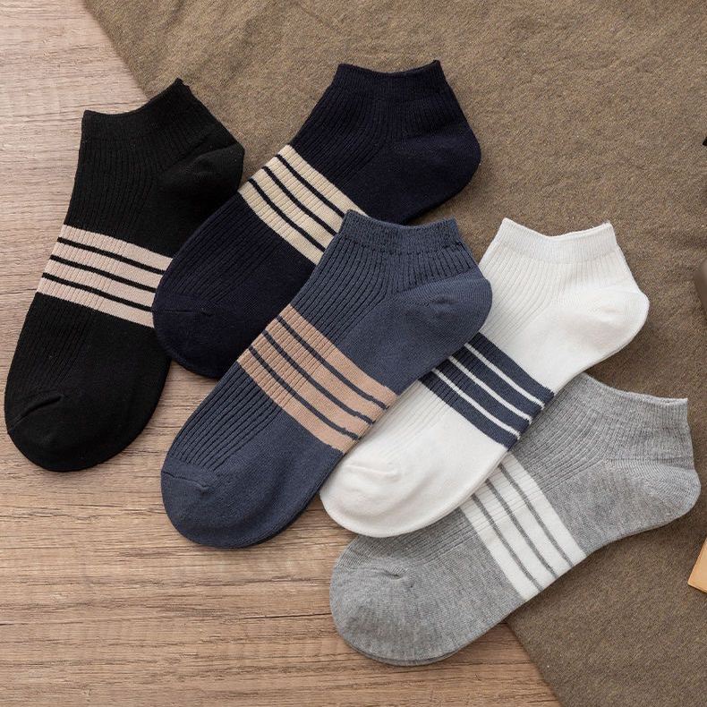 Combo 5 Đôi tất, vớ nam cổ thấp chất cotton nano Ag kháng khuẩn, chống hôi