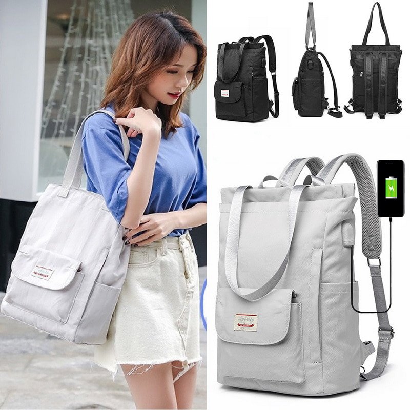 Túi Balo Đeo Vai Nữ Thời Trang canvas oxford Waterproof Stylish Laptop Backpack