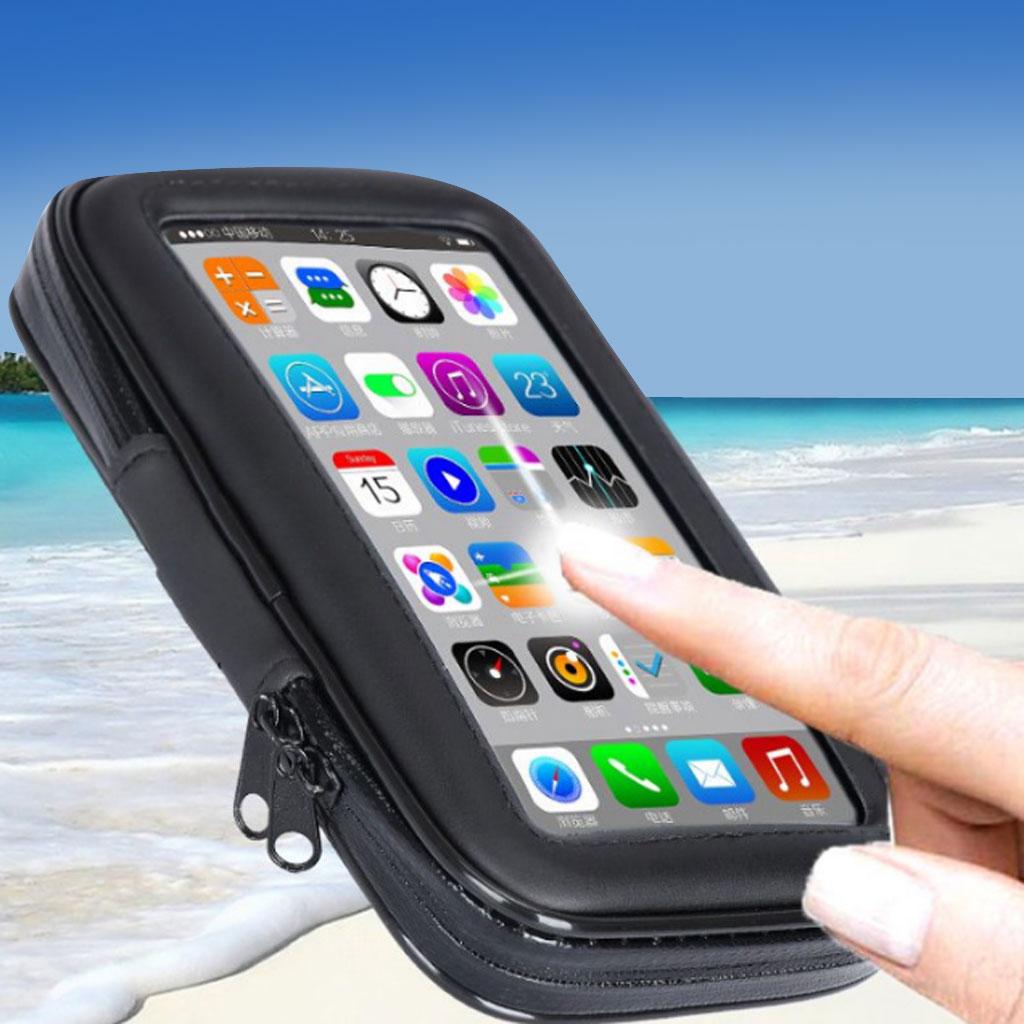 Bike Phone Mount Holder, Motorcycle Waterproof Phone Case Bag with Handlebar Mount Holder Cradle