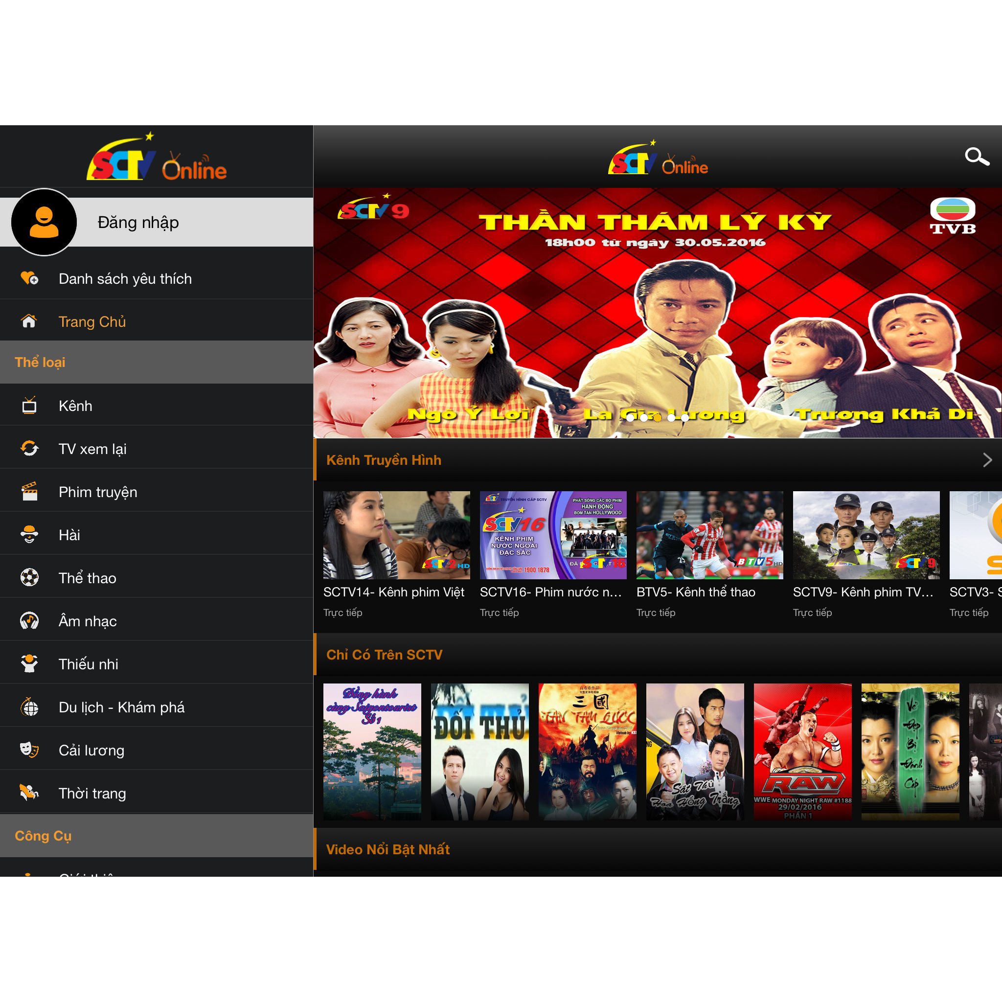 SCTV ONLINE - TÀI KHOẢN BẢN QUYỀN TRUYỀN HÌNH ĐẲNG CẤP SCTV ONLINE 12 THÁNG