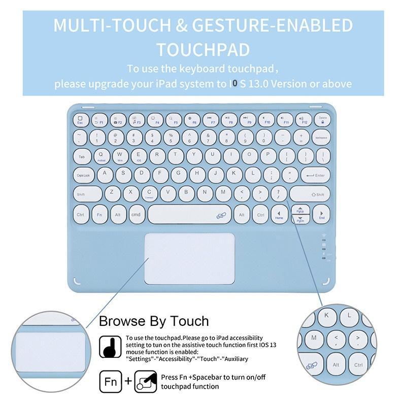 Bàn Phím Bluetooth Không Dây 10 Inch Kèm Bàn Phím Cảm Ứng Cho Xiaomi Huawei Android Windows Tablet