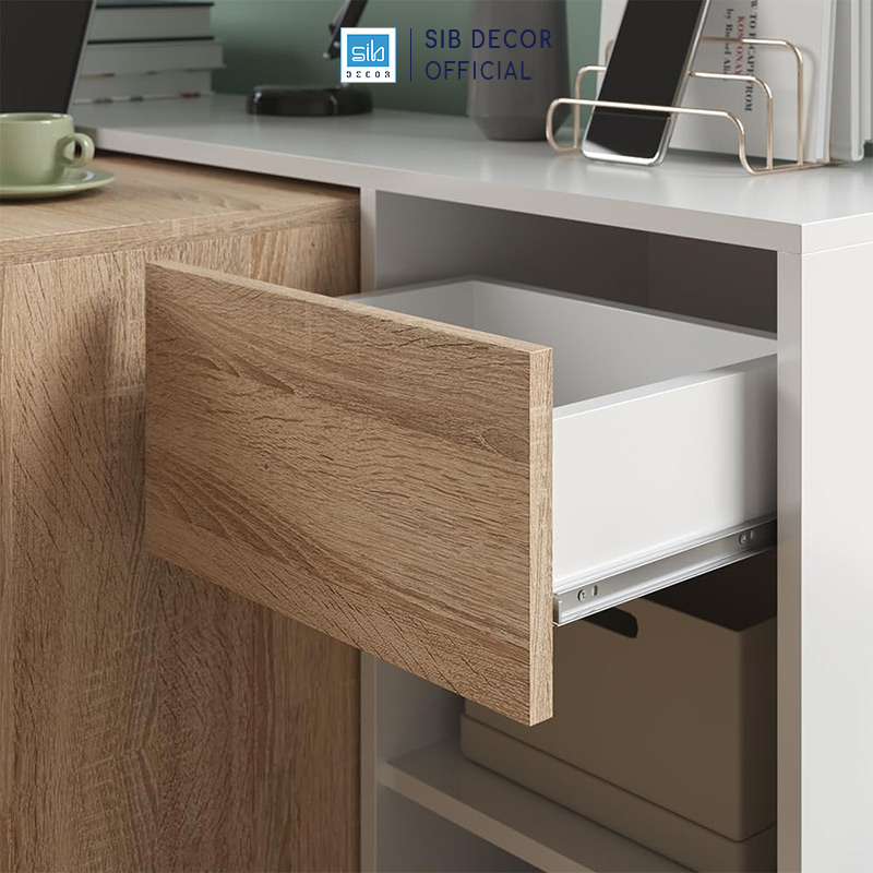 Bàn Gỗ Đôi Thương Hiệu SIB Decor Có Thể Linh Động Kéo Dài, Thu Gọn