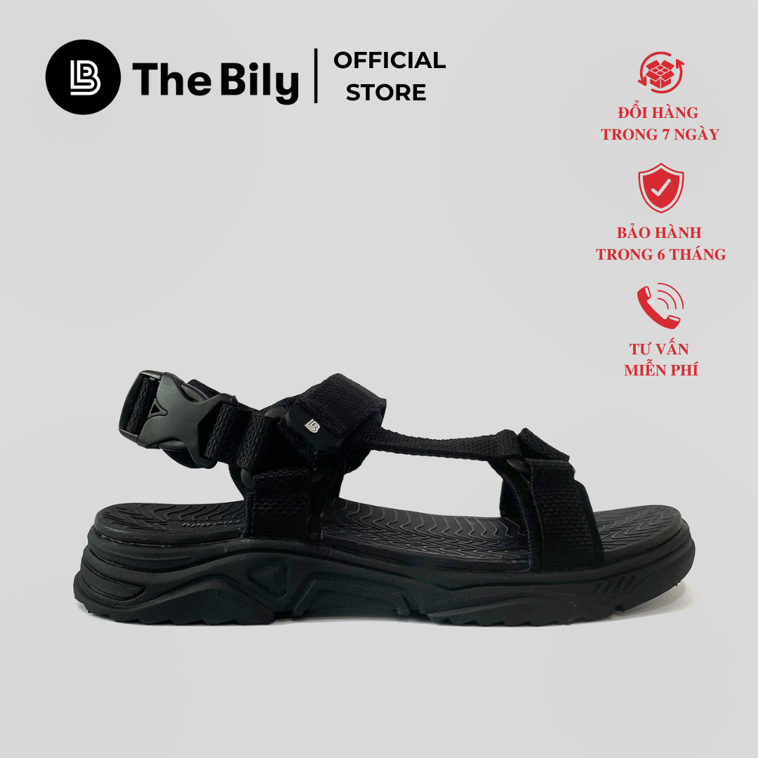 Giày Sandal Nam The Bily Quai Chéo - Màu Đen BL01D