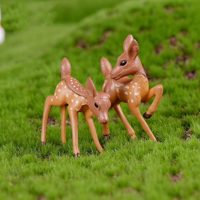 Tiểu cảnh mini ️ Mô hình con nai gặm cỏ trang trí tiểu cảnh sen đá, sân vườn, terrarium, bàn làm việc