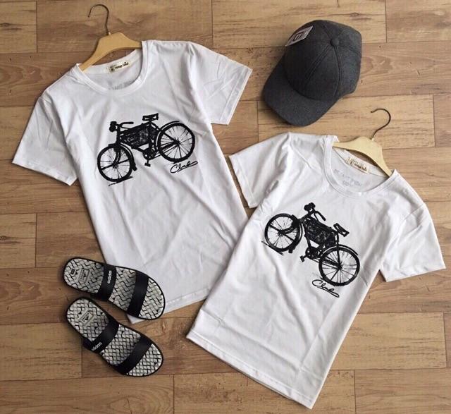 Áo thun cặp xe đạp teen