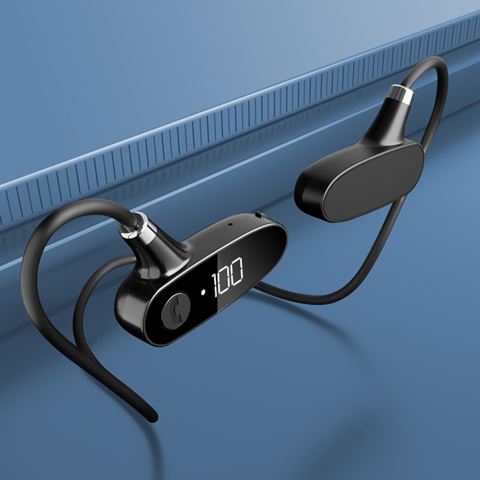 2x Bone Conduction Bluetooth 5.2 Headphones Headsets 10H Black
