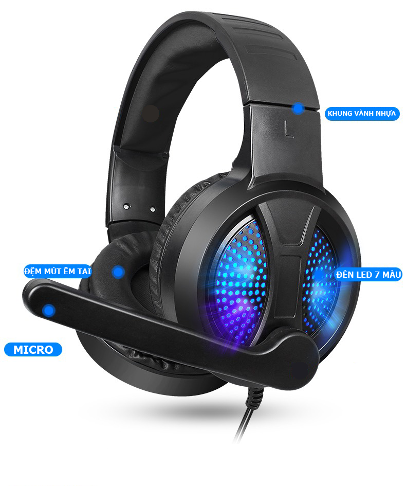 Tai nghe gaming A69 Đèn LED RGB có MIC dành cho game thủ