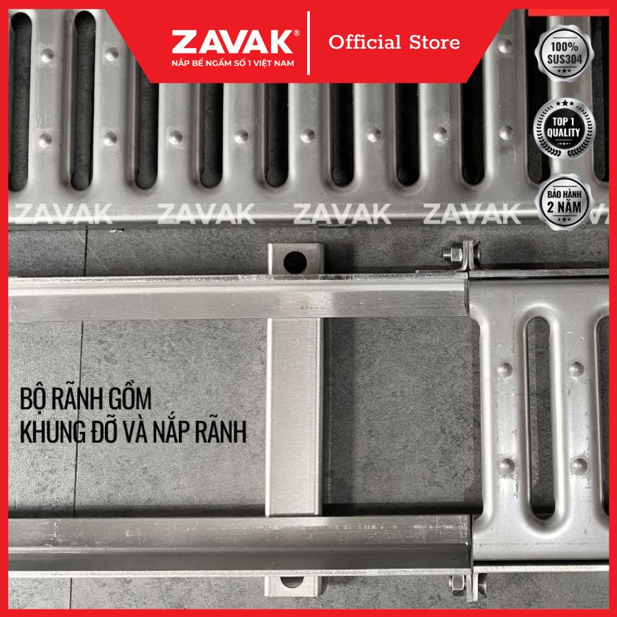 Rãnh Thoát Nước Inox 304 ZAVAK Grating GRT-AX217 inox 304 (modun 1.2m)
