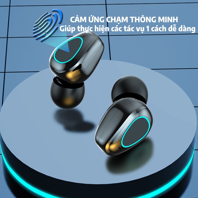 Tai nghe bluetooth V5.2 F11 - Cảm Ứng Thông Minh, Hỗ Trợ Đàm Thoại, Âm Thanh Hay, Thiết Kế Nhỏ Gọn, Màn Hình Led Sắc Nét - Hàng Chính Hãng