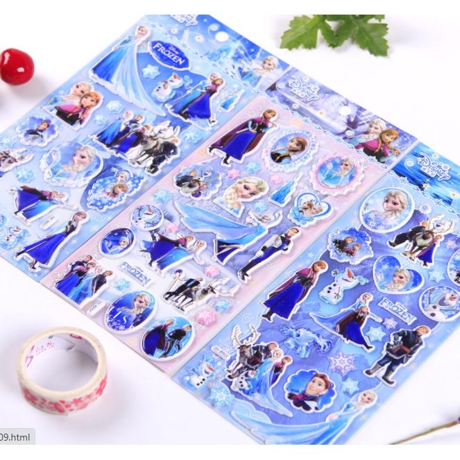 Sticker 3D ELSA Nữ hoàng băng giá hình dán trang trí nổi cho bé